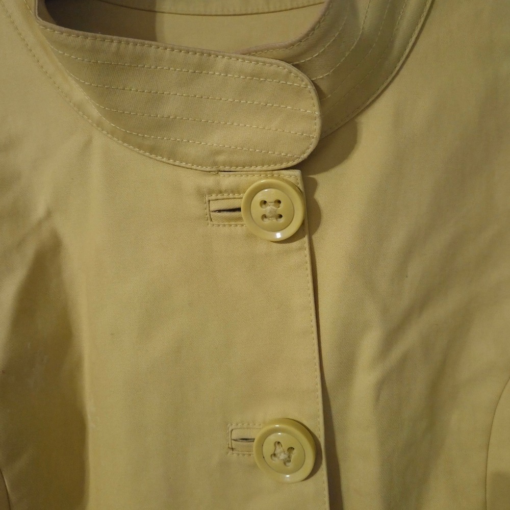 Talbots Anorak Trench Swing Yellow Cotton Blend Lined Jacket Size 10 - Picture 4 of 6